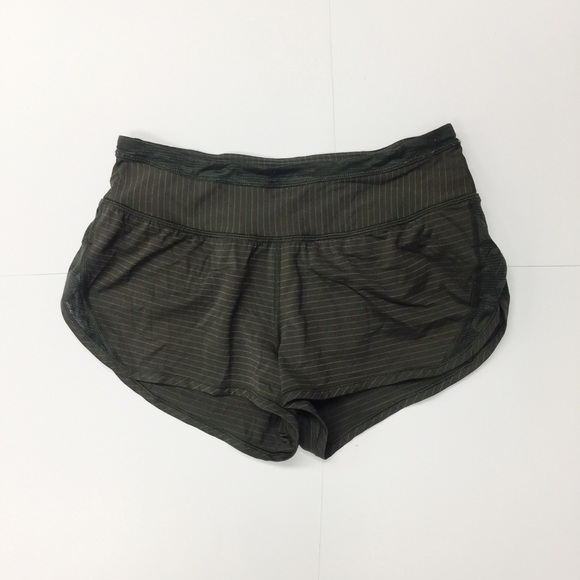 lululemon athletica Pants - Lululemon Run Times Shorts Green pinstripe 4